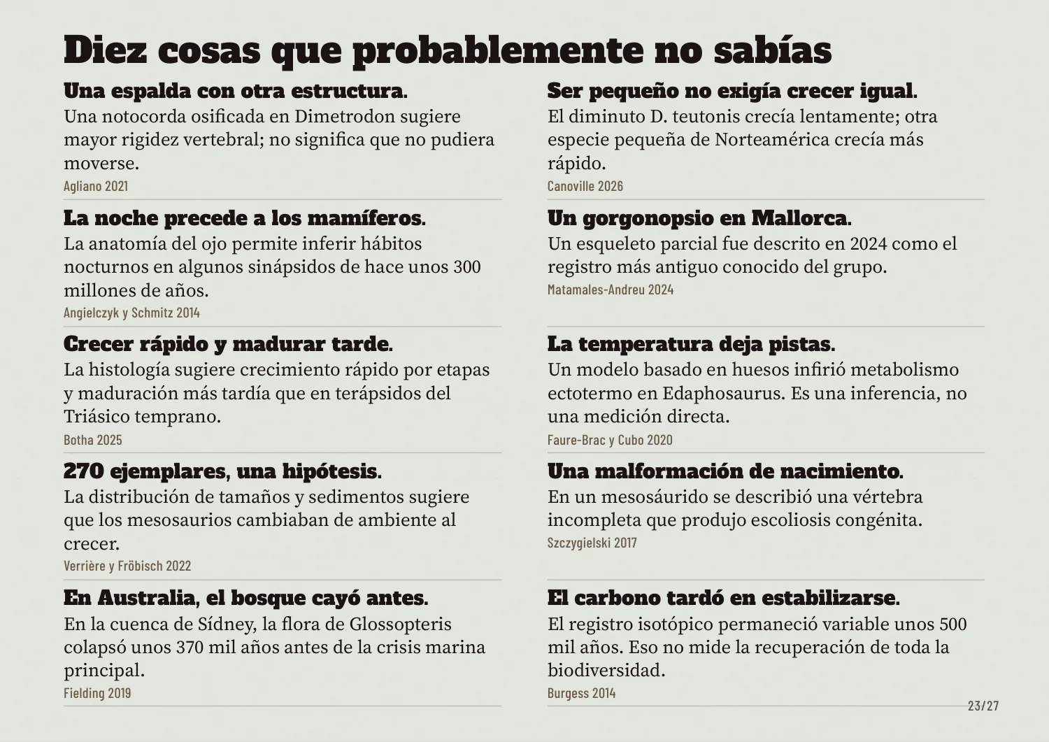 Página con diez descubrimientos sobre el Pérmico